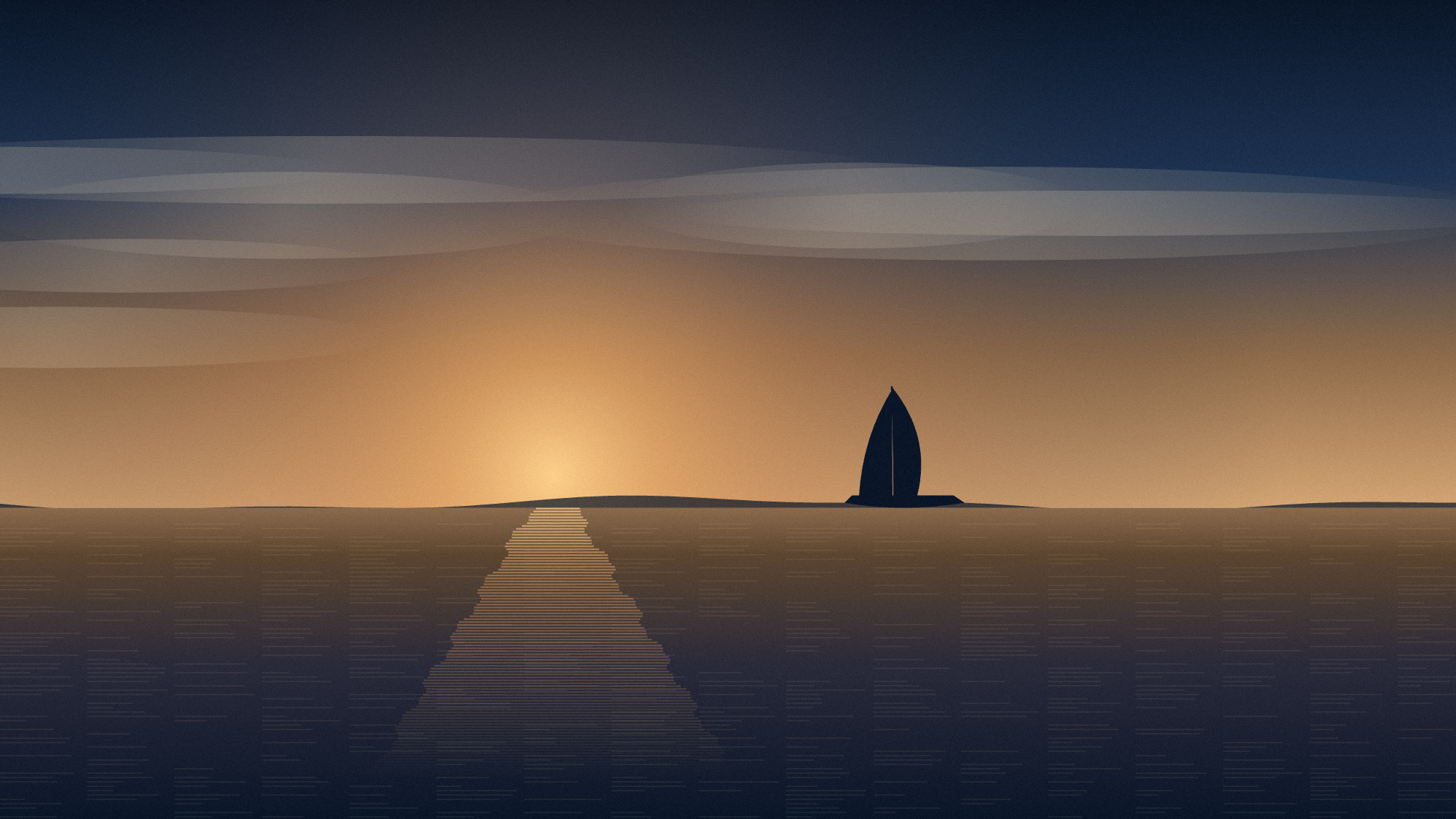 Velero navegando al atardecer en el delta del Paraná